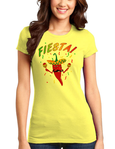 Chili Pepper de Fiesta Juniors T-Shirt-Womens Juniors T-Shirt-TooLoud-Yellow-Small-Davson Sales