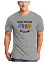 Chillin With My Peeps Adult V-Neck T-shirt-Mens V-Neck T-Shirt-TooLoud-HeatherGray-Small-Davson Sales