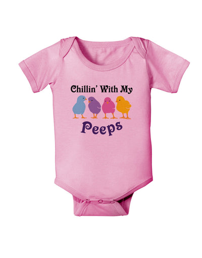 Chillin With My Peeps Baby Romper Bodysuit-Baby Romper-TooLoud-Light-Pink-06-Months-Davson Sales