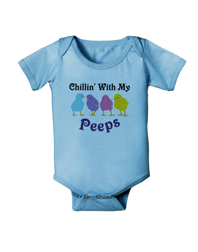 Chillin With My Peeps Baby Romper Bodysuit-Baby Romper-TooLoud-Light-Blue-06-Months-Davson Sales