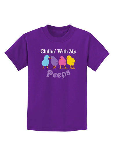 Chillin With My Peeps Childrens Dark T-Shirt-Childrens T-Shirt-TooLoud-Purple-X-Small-Davson Sales