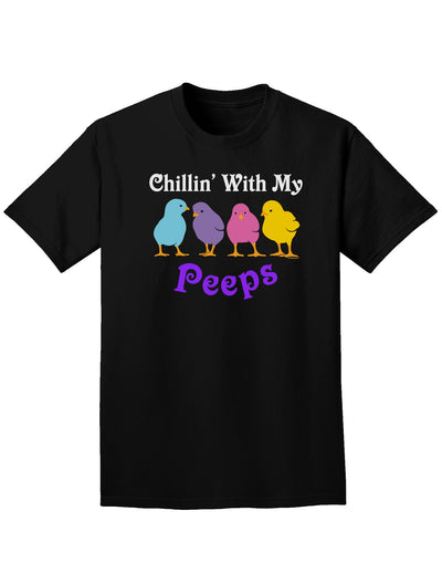 Chillin With My Peeps Easter Adult Dark T-Shirt-Mens T-Shirt-TooLoud-Black-Small-Davson Sales