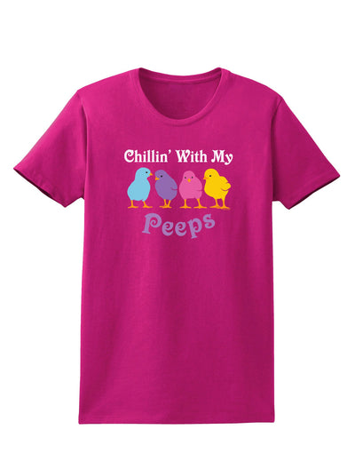 Chillin With My Peeps Womens Dark T-Shirt-TooLoud-Hot-Pink-Small-Davson Sales