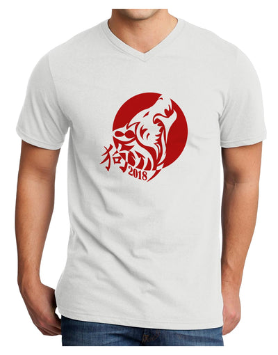 Chinese New Year 2018 Dog Adult V-Neck T-shirt by TooLoud-Mens V-Neck T-Shirt-TooLoud-White-Small-Davson Sales