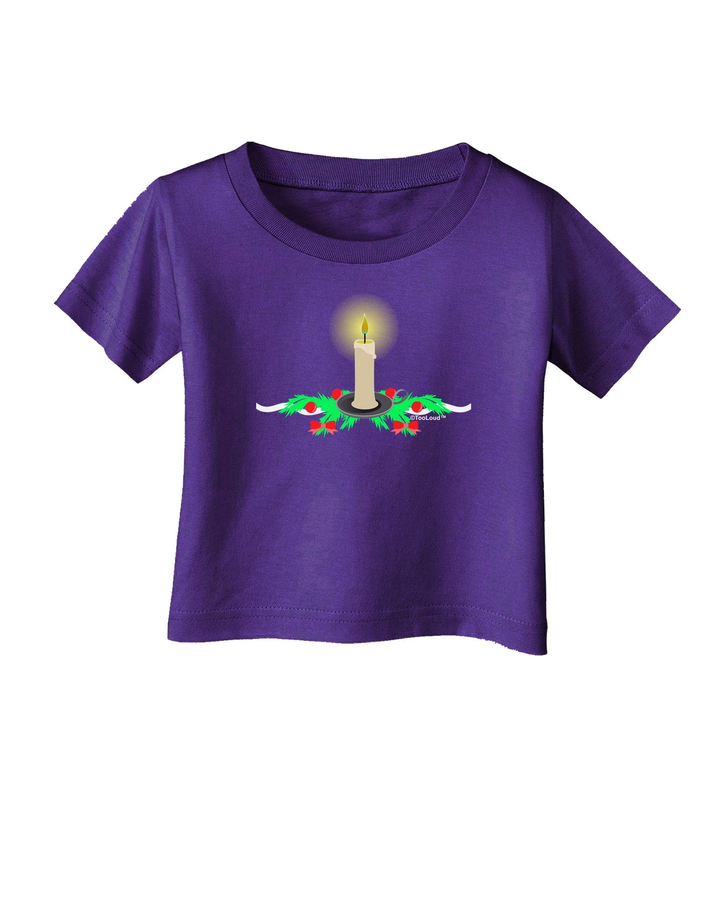 Chirstmas Candle Infant T-Shirt Dark-Infant T-Shirt-TooLoud-Purple-06-Months-Davson Sales