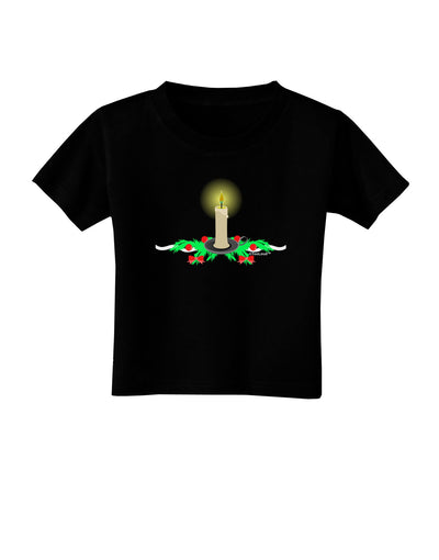 Chirstmas Candle Toddler T-Shirt Dark-Toddler T-Shirt-TooLoud-Black-2T-Davson Sales