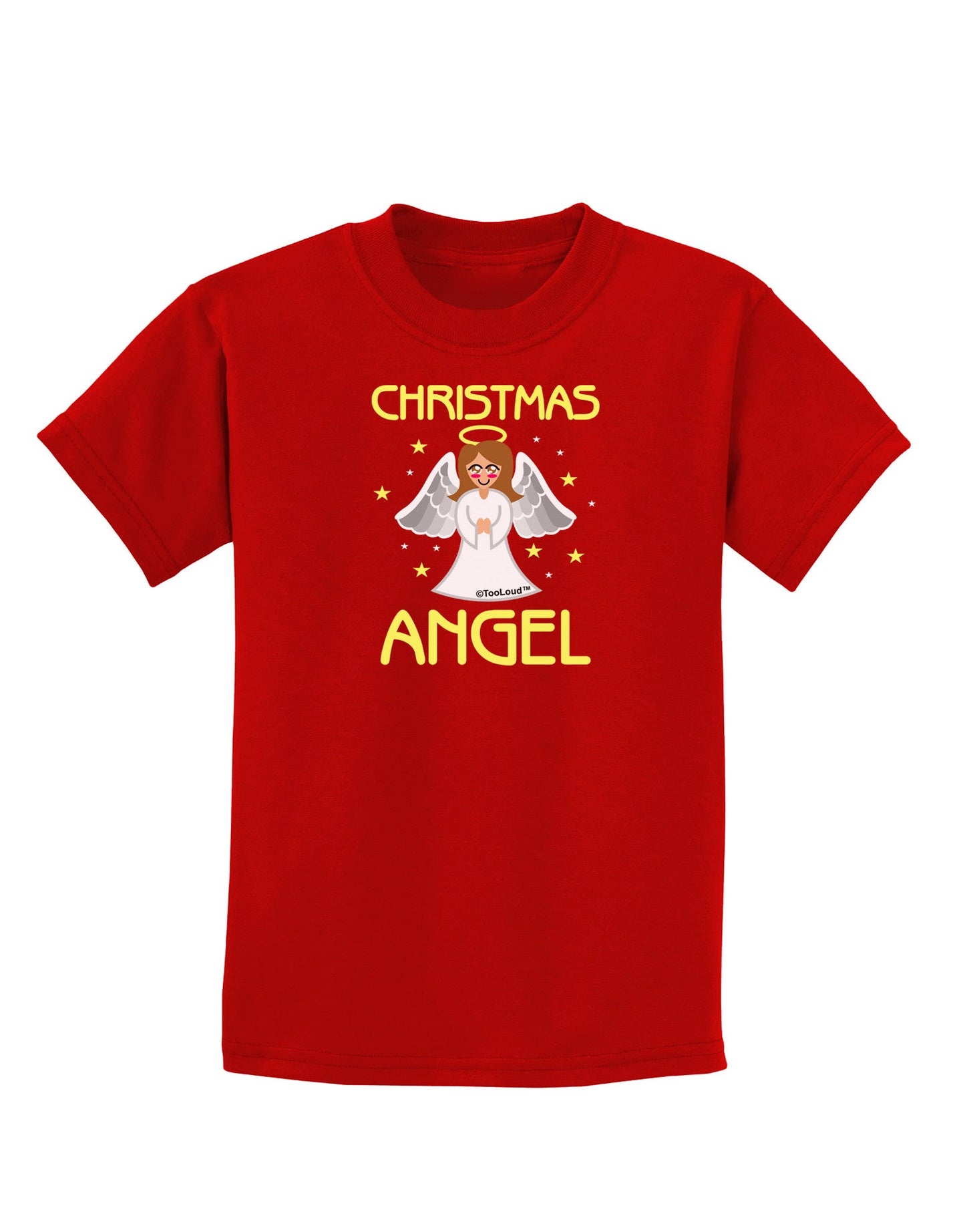Christmas Angel Childrens Dark T-Shirt-Childrens T-Shirt-TooLoud-Red-X-Small-Davson Sales