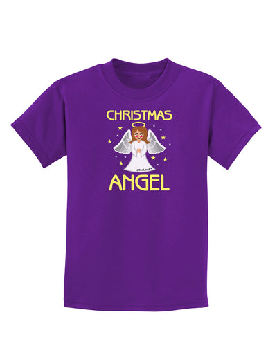 Christmas Angel Childrens Dark T-Shirt-Childrens T-Shirt-TooLoud-Purple-X-Small-Davson Sales