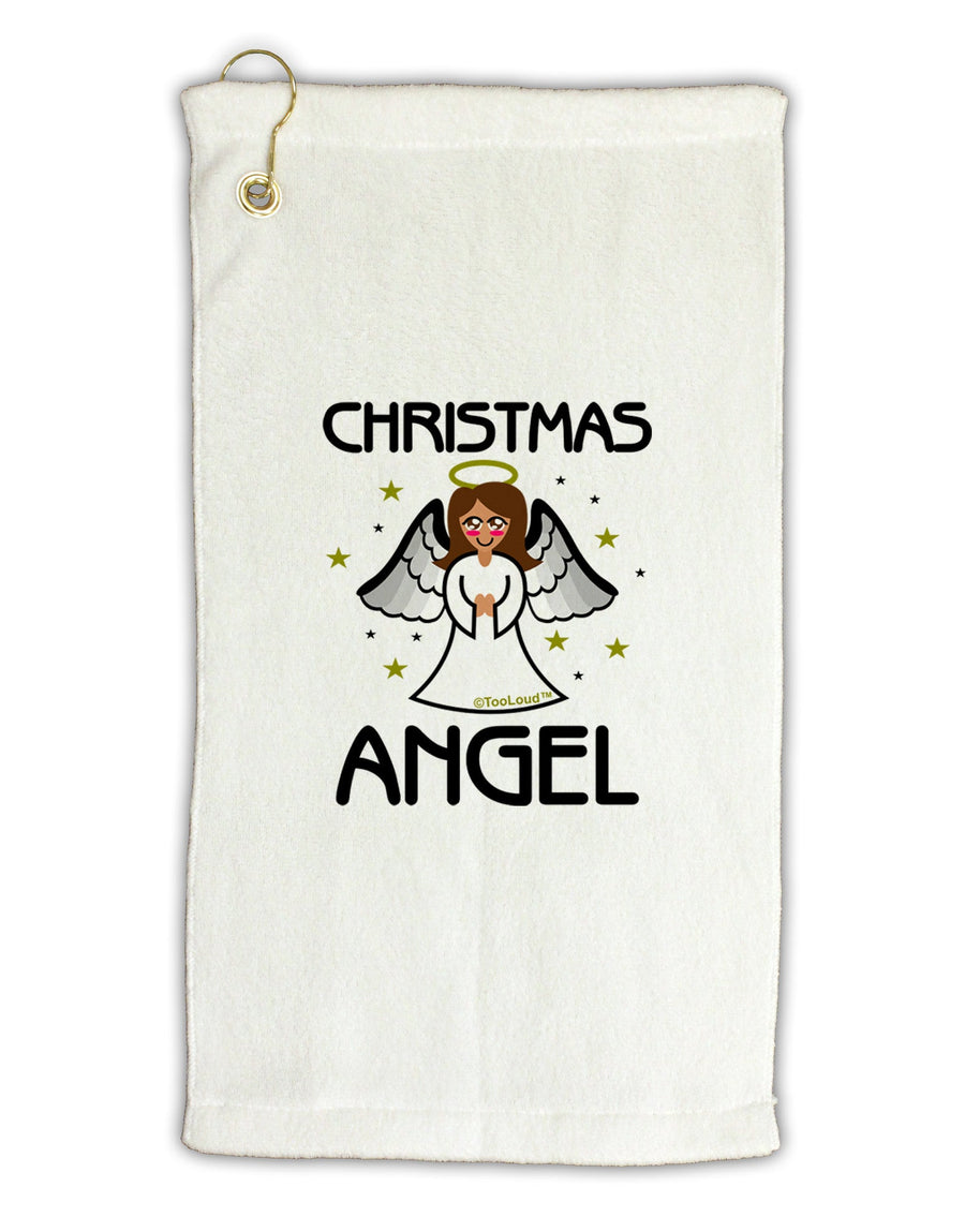 Christmas Angel Micro Terry Gromet Golf Towel 16 x 25 inch-Golf Towel-TooLoud-White-Davson Sales