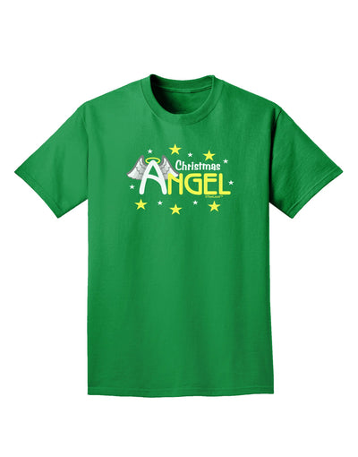 Christmas Angel Text Adult Dark T-Shirt-Mens T-Shirt-TooLoud-Kelly-Green-Small-Davson Sales