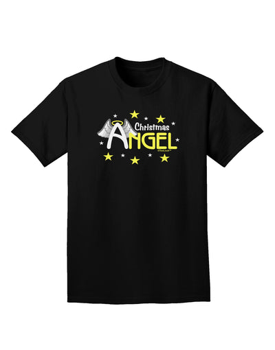 Christmas Angel Text Adult Dark T-Shirt-Mens T-Shirt-TooLoud-Black-Small-Davson Sales