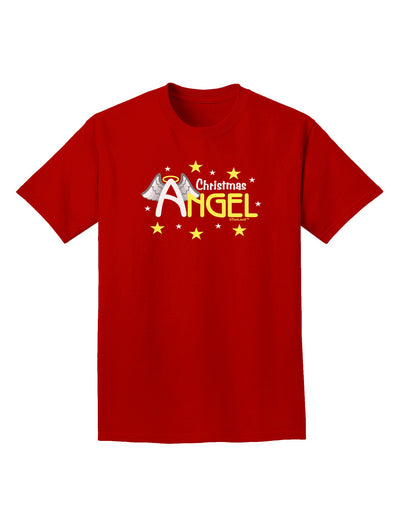Christmas Angel Text Adult Dark T-Shirt-Mens T-Shirt-TooLoud-Red-Small-Davson Sales