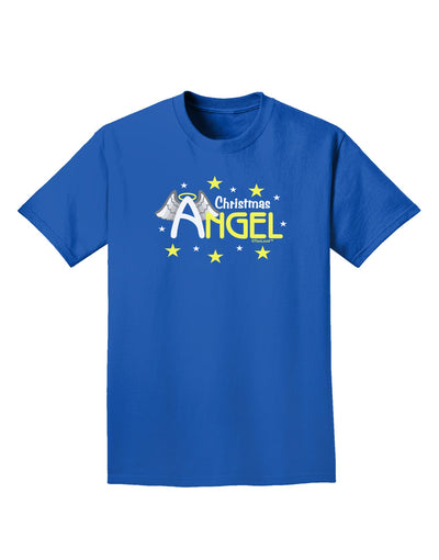 Christmas Angel Text Adult Dark T-Shirt-Mens T-Shirt-TooLoud-Royal-Blue-Small-Davson Sales