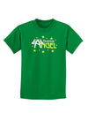 Christmas Angel Text Childrens Dark T-Shirt-Childrens T-Shirt-TooLoud-Kelly-Green-X-Small-Davson Sales