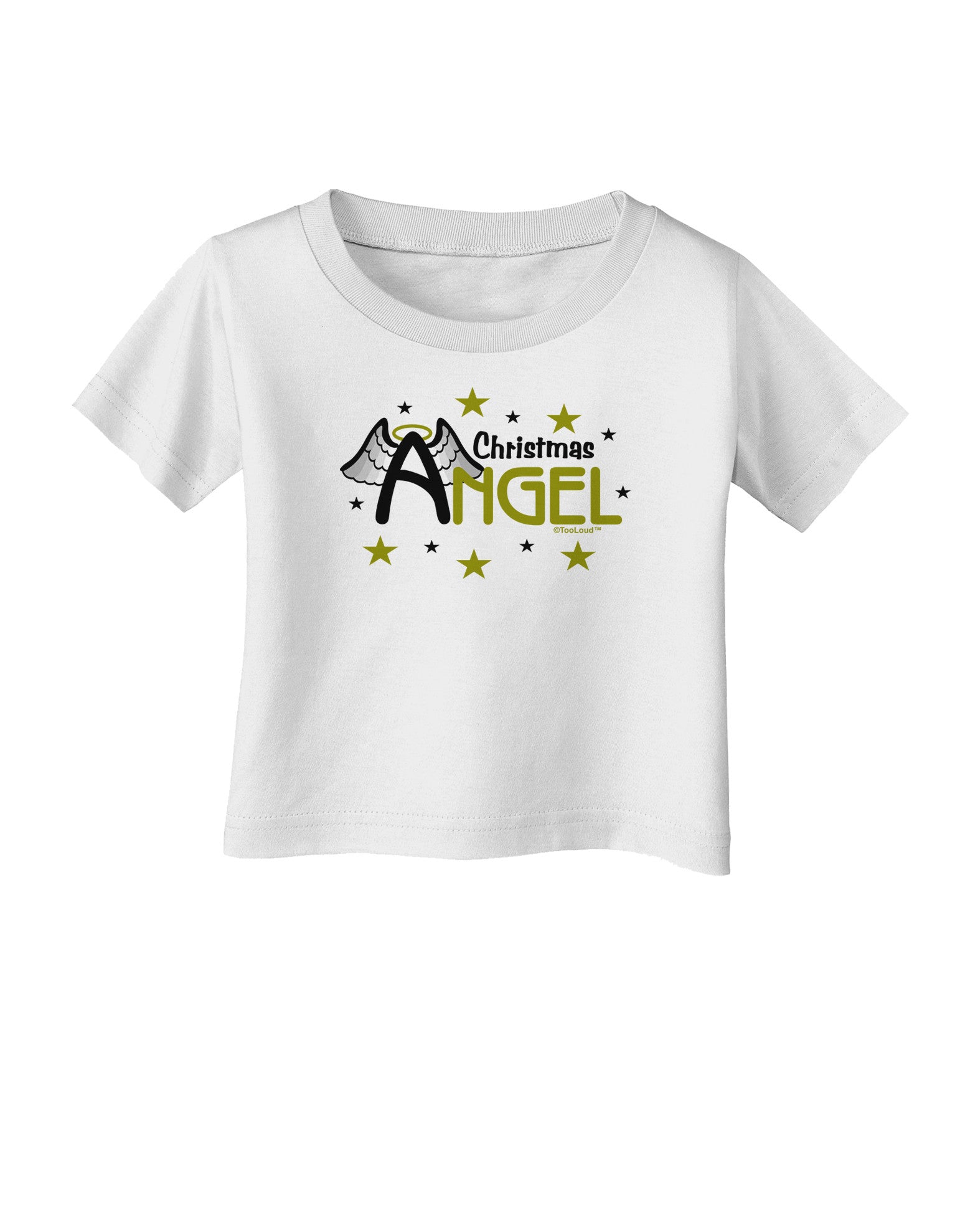 Christmas Angel Text Infant T-Shirt-Infant T-Shirt-TooLoud-White-06-Months-Davson Sales
