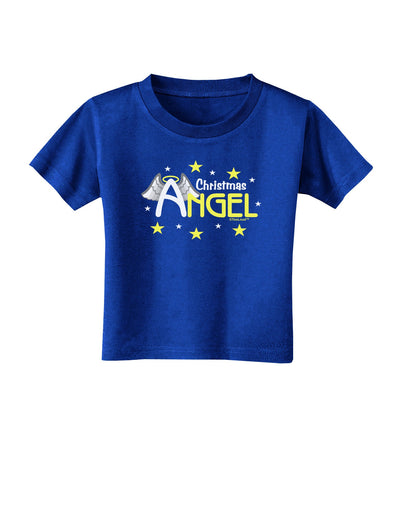 Christmas Angel Text Toddler T-Shirt Dark-Toddler T-Shirt-TooLoud-Royal-Blue-2T-Davson Sales