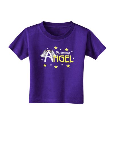 Christmas Angel Text Toddler T-Shirt Dark-Toddler T-Shirt-TooLoud-Purple-2T-Davson Sales