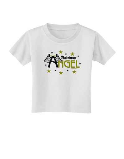 Christmas Angel Text Toddler T-Shirt-Toddler T-Shirt-TooLoud-White-2T-Davson Sales