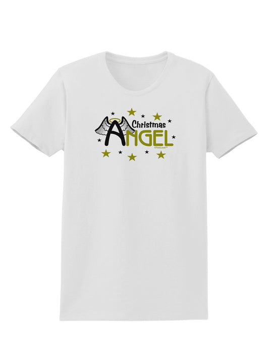 Christmas Angel Text Womens T-Shirt-Womens T-Shirt-TooLoud-White-X-Small-Davson Sales