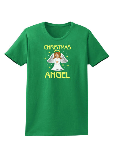 Christmas Angel Womens Dark T-Shirt-TooLoud-Kelly-Green-X-Small-Davson Sales