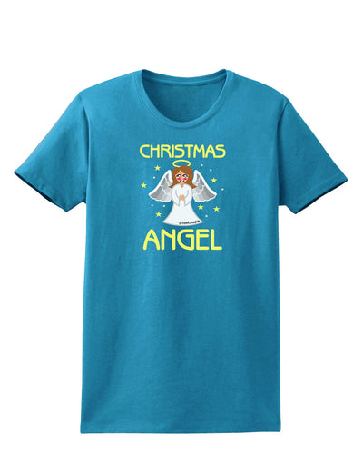 Christmas Angel Womens Dark T-Shirt-TooLoud-Turquoise-X-Small-Davson Sales