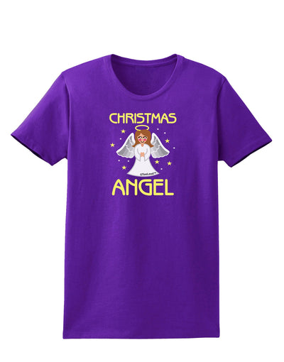 Christmas Angel Womens Dark T-Shirt-TooLoud-Purple-X-Small-Davson Sales