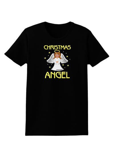 Christmas Angel Womens Dark T-Shirt-TooLoud-Black-X-Small-Davson Sales