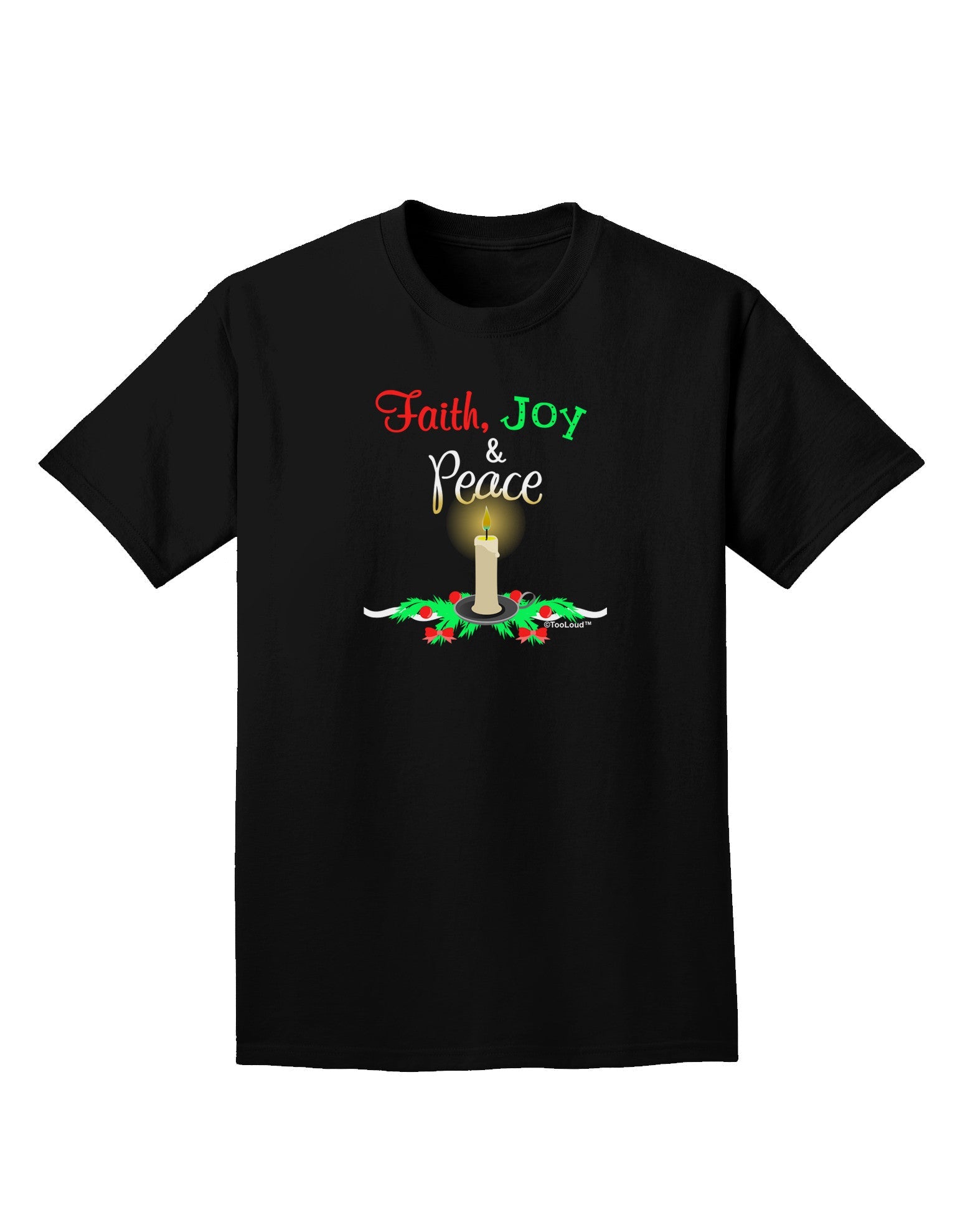 Christmas Candle with Text Adult Dark T-Shirt-Mens T-Shirt-TooLoud-Black-Small-Davson Sales