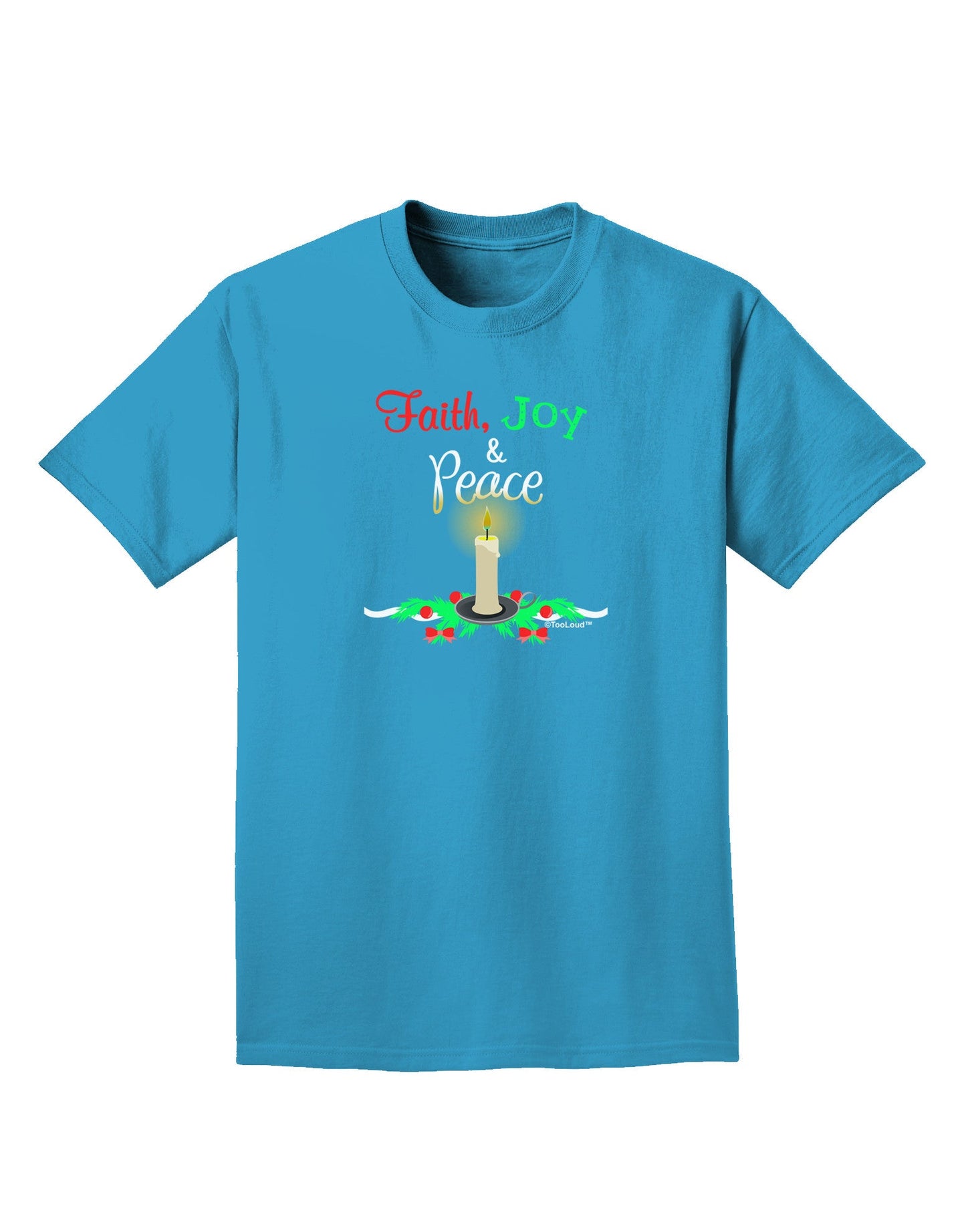 Christmas Candle with Text Adult Dark T-Shirt-Mens T-Shirt-TooLoud-Turquoise-Small-Davson Sales
