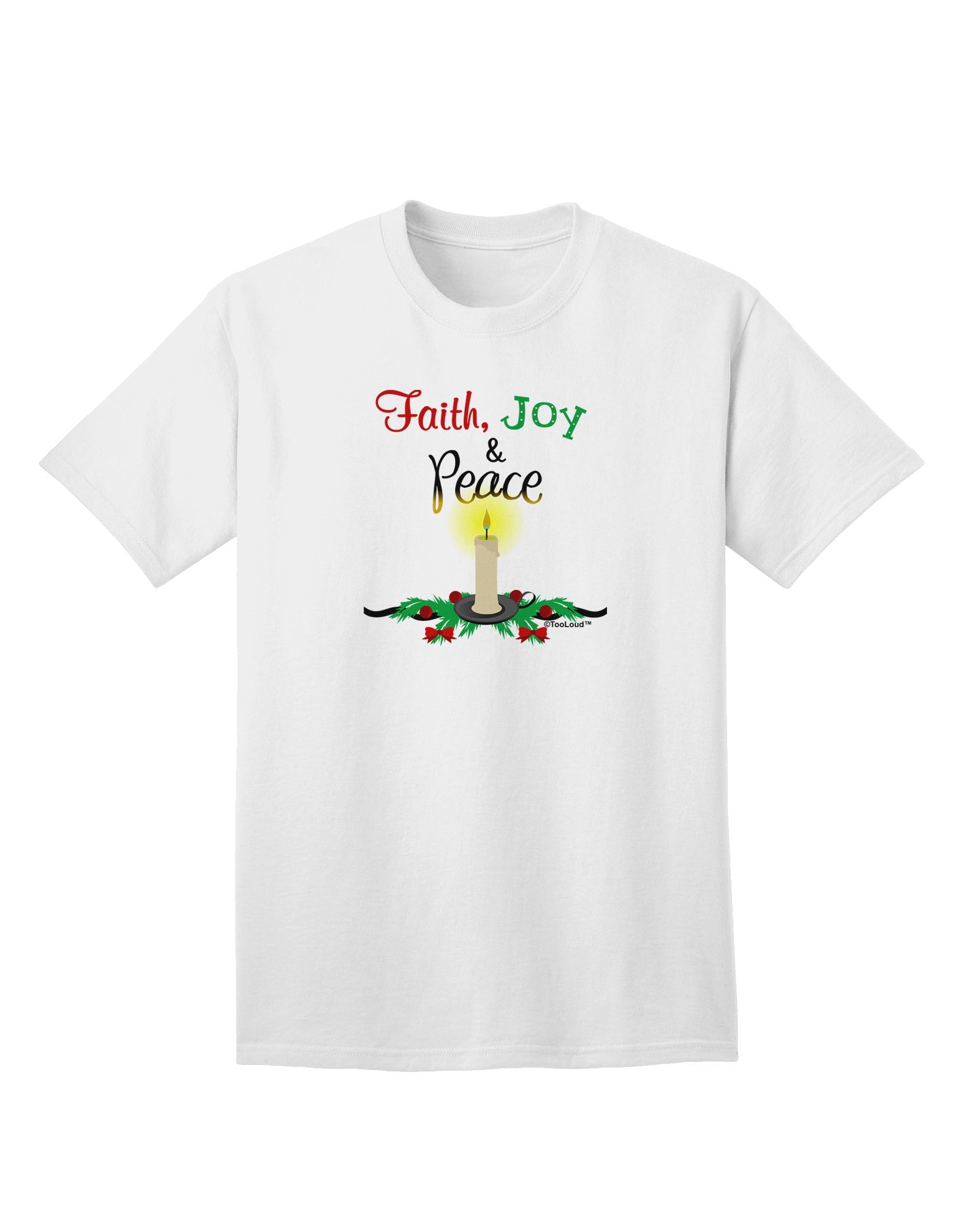 Christmas Candle with Text Adult T-Shirt-Mens T-Shirt-TooLoud-White-Small-Davson Sales