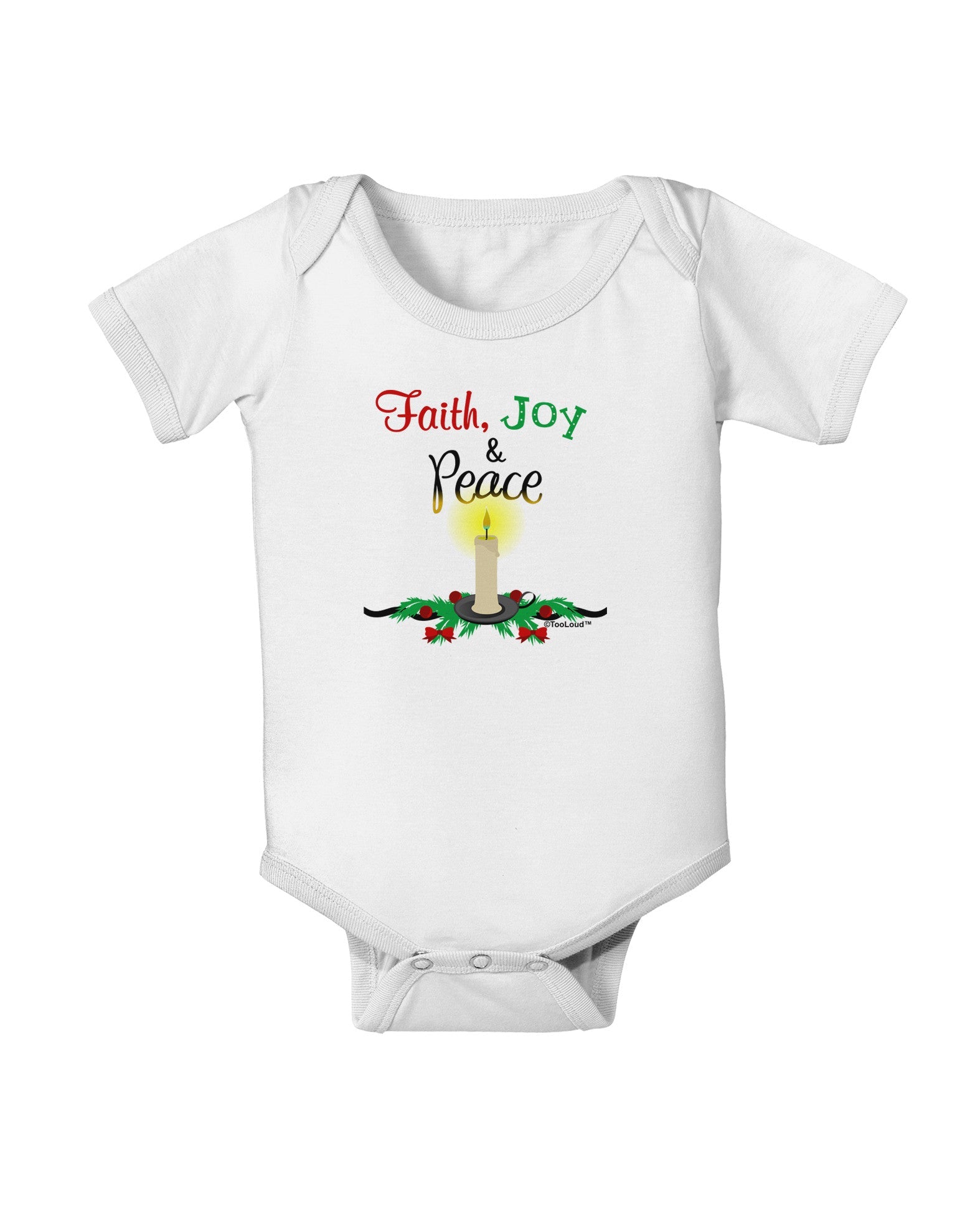 Christmas Candle with Text Baby Romper Bodysuit-Baby Romper-TooLoud-White-06-Months-Davson Sales
