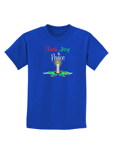 Christmas Candle with Text Childrens Dark T-Shirt-Childrens T-Shirt-TooLoud-Royal-Blue-X-Small-Davson Sales