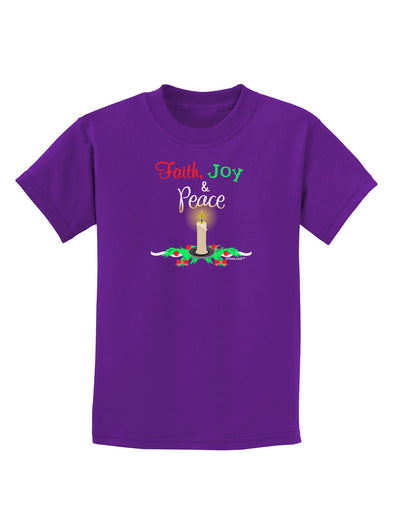 Christmas Candle with Text Childrens Dark T-Shirt-Childrens T-Shirt-TooLoud-Purple-X-Small-Davson Sales
