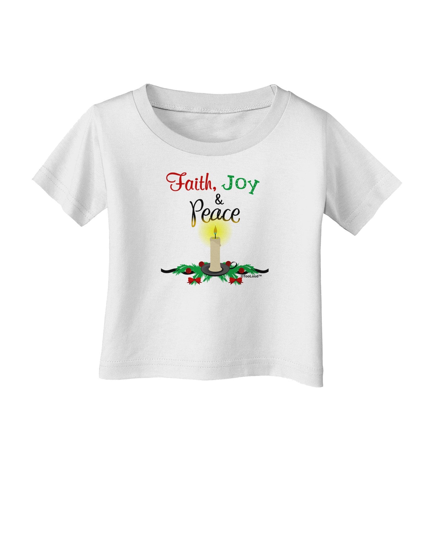 Christmas Candle with Text Infant T-Shirt-Infant T-Shirt-TooLoud-White-06-Months-Davson Sales