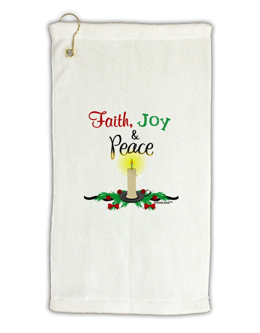 Christmas Candle with Text Micro Terry Gromet Golf Towel 16 x 25 inch-Golf Towel-TooLoud-White-Davson Sales