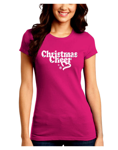 Christmas Cheer BnW Juniors Crew Dark T-Shirt-T-Shirts Juniors Tops-TooLoud-Hot-Pink-Juniors Fitted Small-Davson Sales