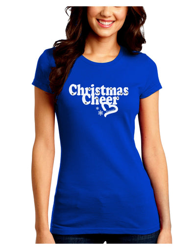 Christmas Cheer BnW Juniors Crew Dark T-Shirt-T-Shirts Juniors Tops-TooLoud-Royal-Blue-Juniors Fitted Small-Davson Sales