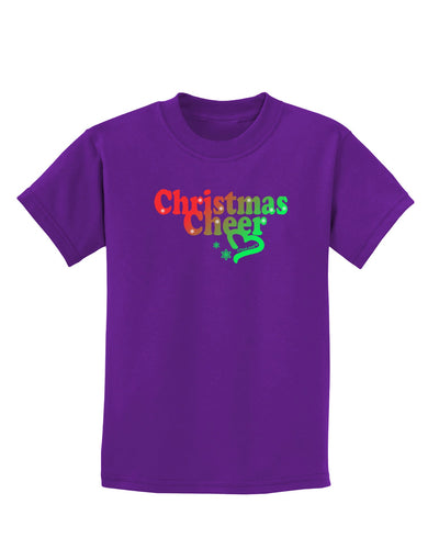 Christmas Cheer Color Childrens Dark T-Shirt-Childrens T-Shirt-TooLoud-Purple-X-Small-Davson Sales