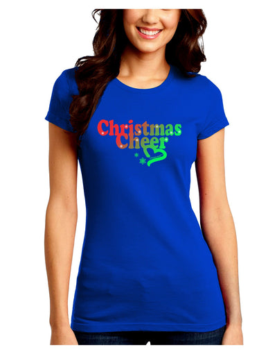 Christmas Cheer Color Juniors Crew Dark T-Shirt-T-Shirts Juniors Tops-TooLoud-Royal-Blue-Juniors Fitted Small-Davson Sales