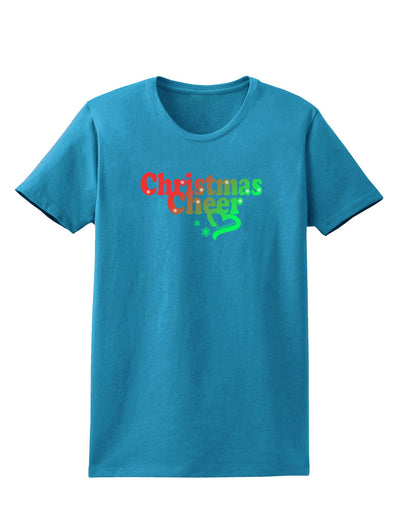 Christmas Cheer Color Womens Dark T-Shirt-TooLoud-Turquoise-X-Small-Davson Sales