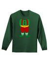 Christmas Elf Boy Character Body Adult Long Sleeve Dark T-Shirt-TooLoud-Dark-Green-Small-Davson Sales