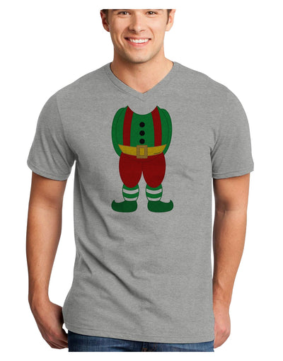 Christmas Elf Boy Character Body Adult V-Neck T-shirt-Mens V-Neck T-Shirt-TooLoud-HeatherGray-Small-Davson Sales