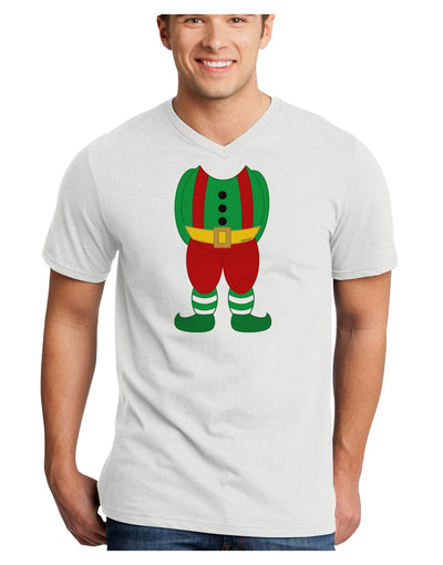 Christmas Elf Boy Character Body Adult V-Neck T-shirt-Mens V-Neck T-Shirt-TooLoud-White-Small-Davson Sales