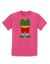 Christmas Elf Boy Character Body Childrens Dark T-Shirt-Childrens T-Shirt-TooLoud-Sangria-X-Small-Davson Sales