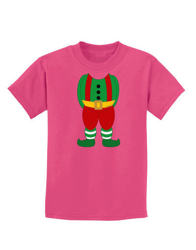 Christmas Elf Boy Character Body Childrens Dark T-Shirt-Childrens T-Shirt-TooLoud-Sangria-X-Small-Davson Sales