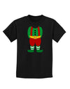 Christmas Elf Boy Character Body Childrens Dark T-Shirt-Childrens T-Shirt-TooLoud-Black-X-Small-Davson Sales