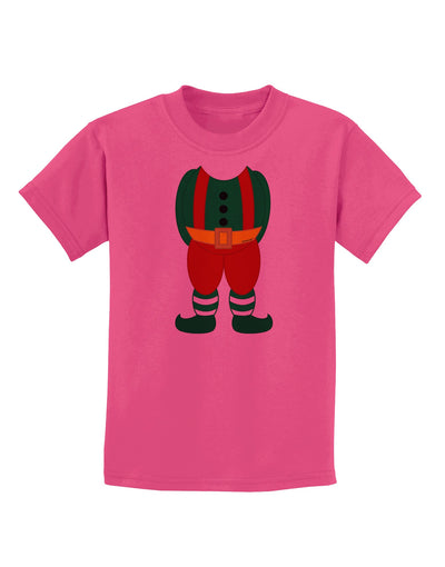 Christmas Elf Boy Character Body Childrens T-Shirt-Childrens T-Shirt-TooLoud-Sangria-X-Small-Davson Sales