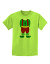 Christmas Elf Boy Character Body Childrens T-Shirt-Childrens T-Shirt-TooLoud-Lime-Green-X-Small-Davson Sales