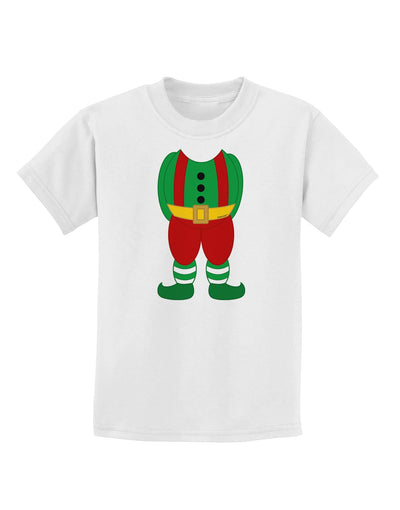 Christmas Elf Boy Character Body Childrens T-Shirt-Childrens T-Shirt-TooLoud-White-X-Small-Davson Sales