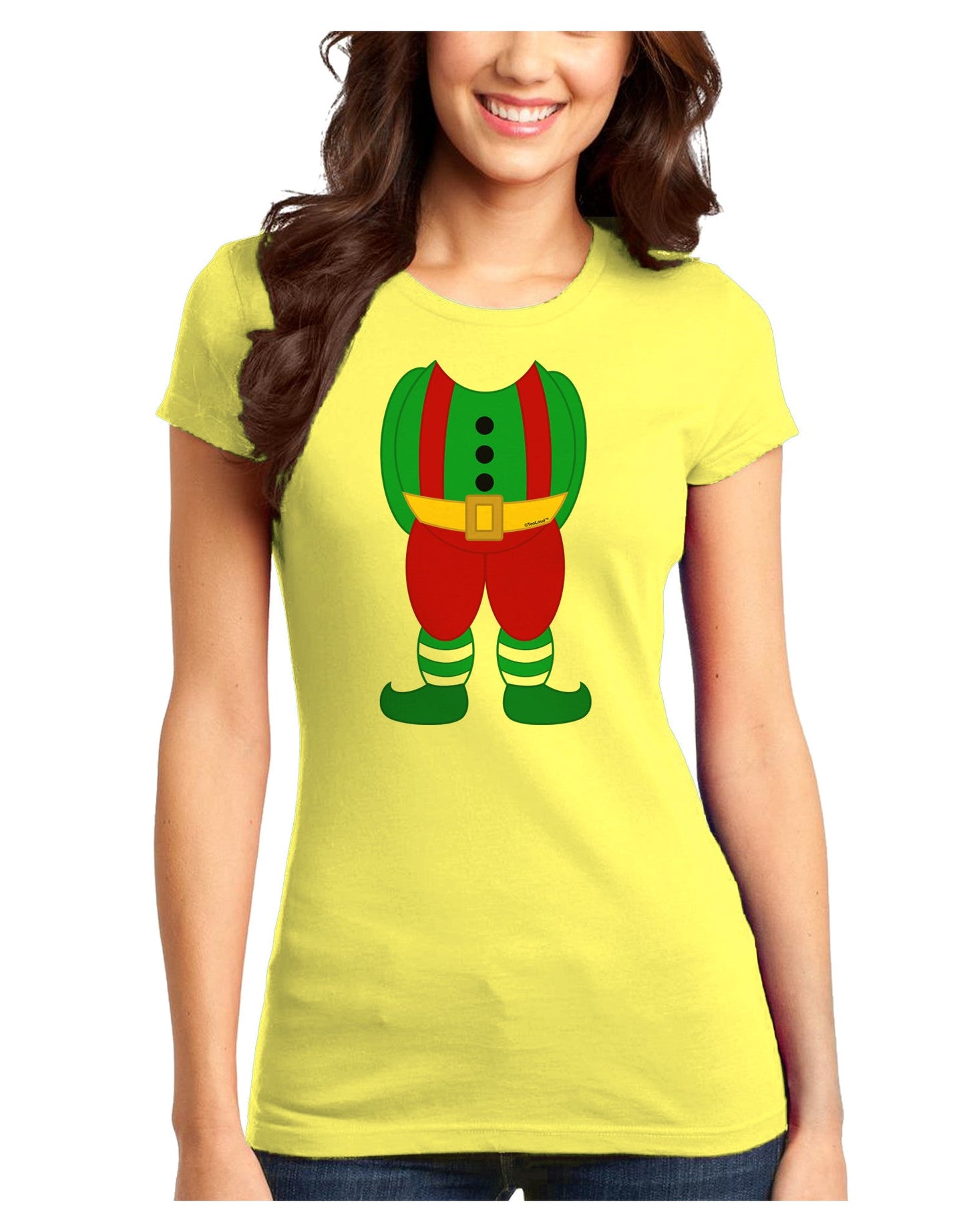 Christmas Elf Boy Character Body Juniors T-Shirt-Womens Juniors T-Shirt-TooLoud-Yellow-Juniors Fitted X-Small-Davson Sales